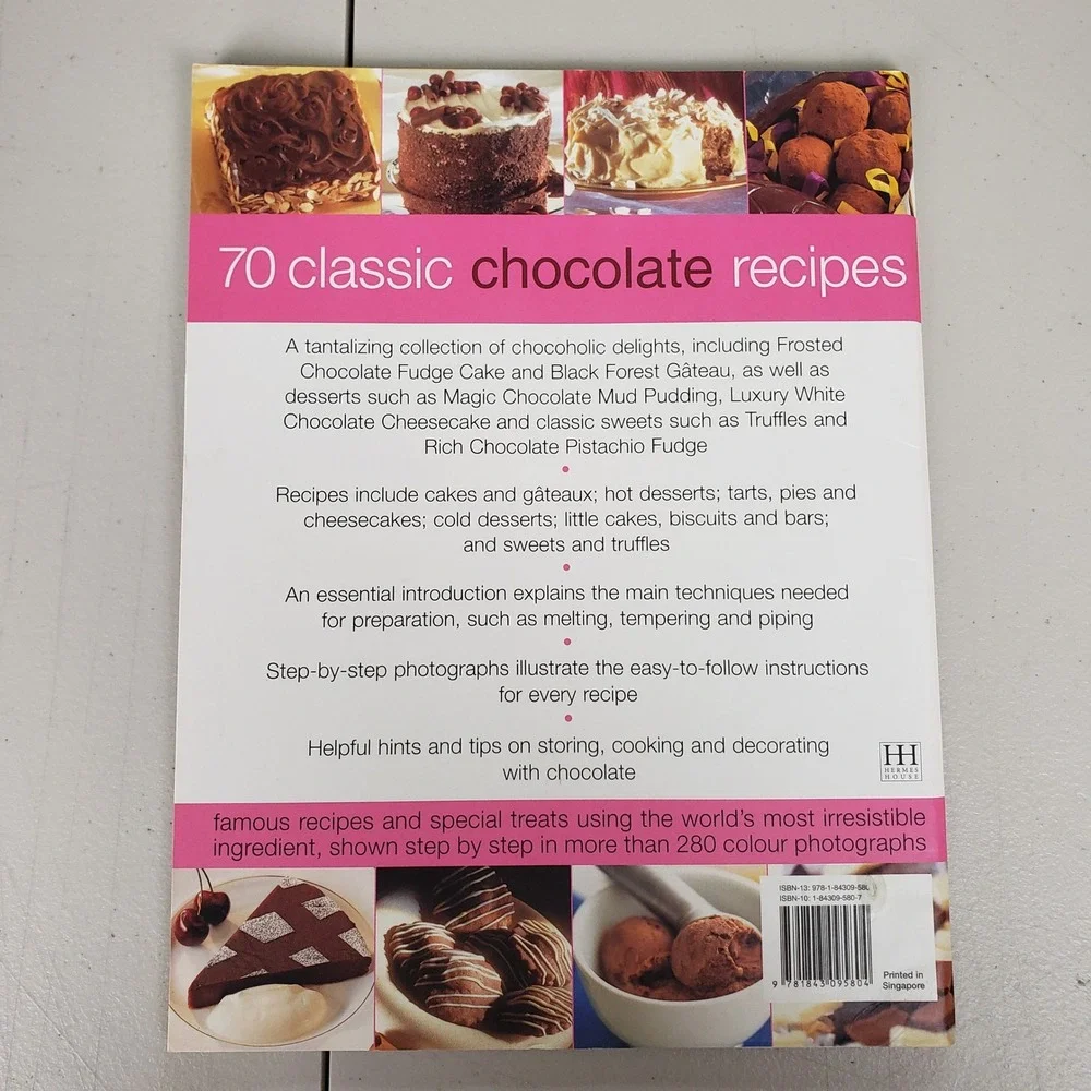 70 Classic Chocolate Recipes Cookbook Christine France Hermes House 2009 Book